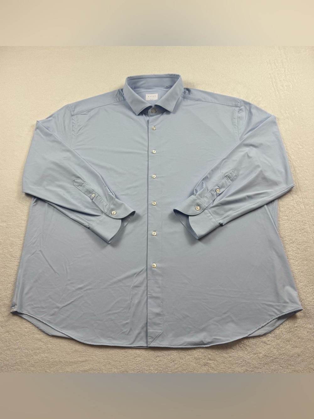 XACUS active dress shirt Men’s size 19-1/2 48 light blue evolution fit button up